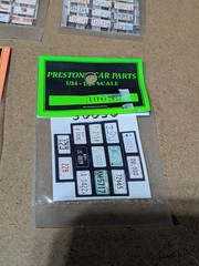 Prestons Car Parts – #5 – 1:24 Scale – Assorted License Plate Decals – NOS