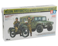 Tamiya 1/35 JGSDF Recon Motorcycle & High Mobility Vehicle Plastic Model Kit