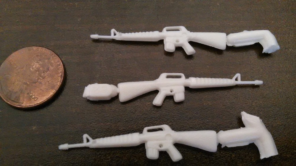 Lot of 3 M-16 Machine Guns US Army Diorama 1978 Dodge Monaco 1/25 Model Kit Part
