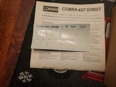 MONOGRAM 427 SHELBY COBRA STREET VERSION MODEL KIT #2798 1/24 New Open Box