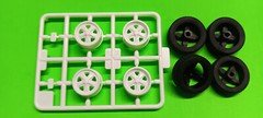 1/24 1984 Porsche 911 Carrera 3.2 Coupe Fuchs Rims Wheels Rubber Tire Staggered
