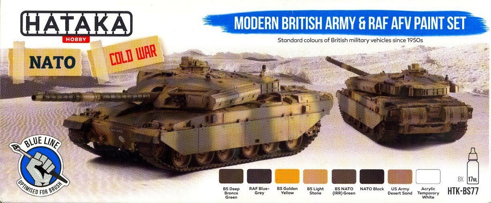 Hataka Hobby Paints MODERN BRITISH ARMY RAF AFV COLORS Blue Line Acrylic Paints