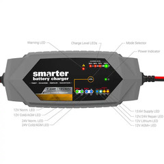 12V/24V 7 Amp Smart Automotive Battery Charger, Maintainer, Repairer, Tester wit