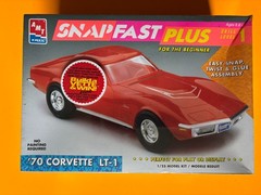 1970 CHEVROLET CORVETTE LT-1 MODEL KIT AMT ERTL 1/25 SCALE SNAPFAST PLUS NEW !!!