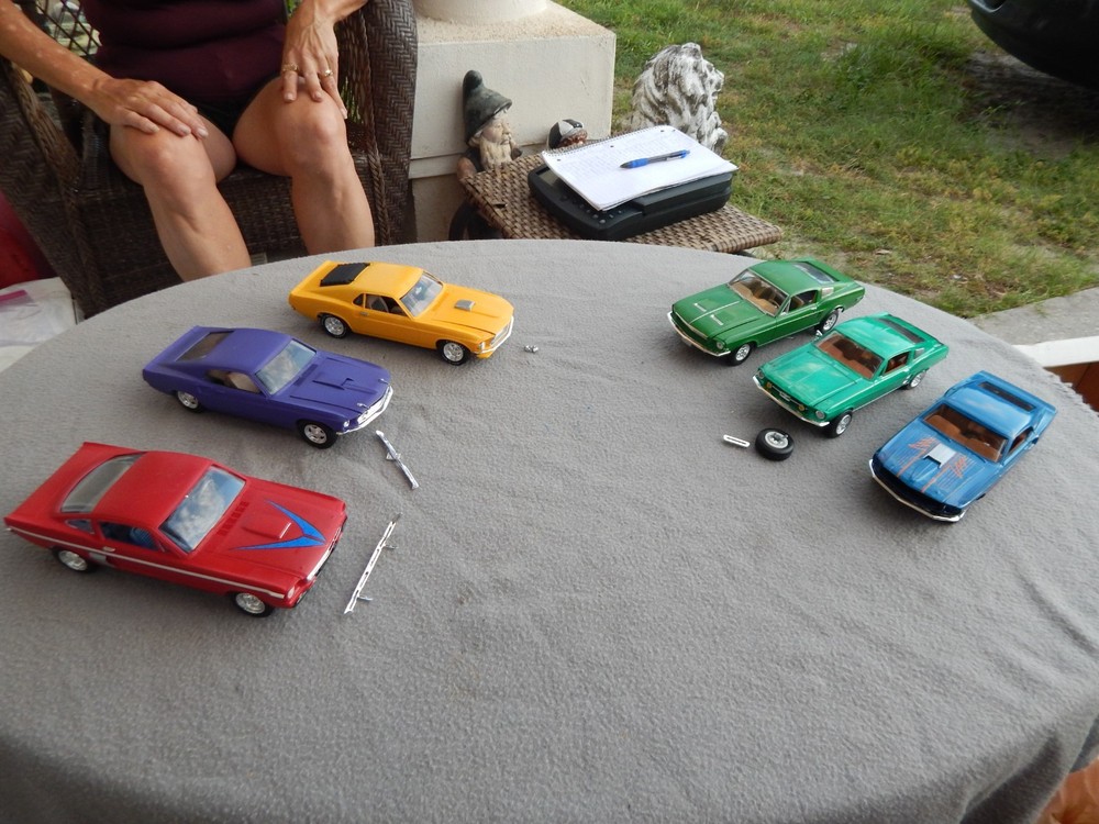 Vintage? 1960’s Ford Mustang Fastback Model Cars Lot Of 6 Built Junkyard Estate