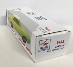 New 1968 AMC Javelin Hialeah Yellow Promo Model REPLICA BOX ONLY..NO CAR