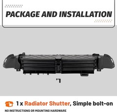 Grille Shutter Assembly Compatible with 2014-2018 Jeep Cherokee SUV Replacement
