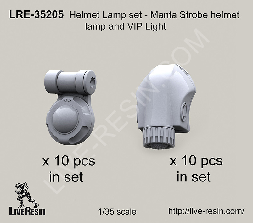 Live Resin 1/35 LRE-35205 Helmet Lamp Set – Manta Strobe Helmet Lamp & VIP Light