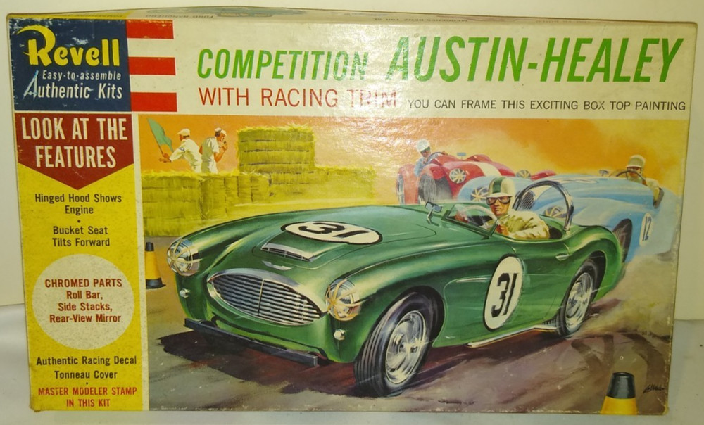 1961 REVELL AUSTIN HEALEY COMPETITION ORIGINAL ISSUE MODEL KIT # H-1244-14 & BOX