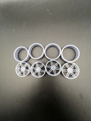 1/25 Scale Resin 26 Inch Model Car Wheel Set