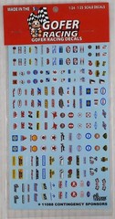 GOFER RACING DECALS Contingency Sponsors SHEET 1:24 1:25 CAR MODEL 11088