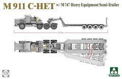 Takom 5024 1/72 US M911 C-HET w/ M747 Heavy Equipment Trailer New Kit