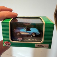 Model Power Minis #19258 1957 Chevrolet Corvette Blue/Black Interior HO 1/87