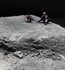 1/35 Scale Military Diorama Base Terrain Display Model Soldiers Figures Diecast