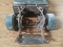 1980’S MONTE CARLO OLD RUSTY RETIRED STOCK CAR SITTIN IN FIELD DIORAMA SCENE !!