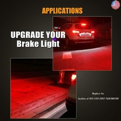 Flashing 12V BAY15D 1157 LED Strobe Brake Light Brilliant Red Stop Tail Parking