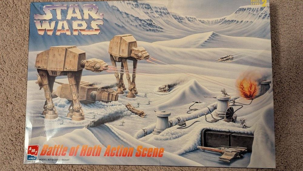 Star Wars Battle of Hoth Action Scene Model kit AMT ERTL 1995 Open Box
