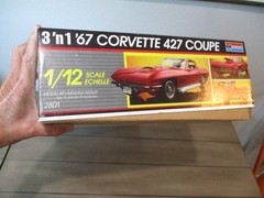MONOGRAM 1:12 SCALE 3 IN 1 CORVETTE 427 COUPE PLASTIC MODEL KIT OPEN COMPLETE