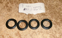 4-lot 1/24-1/25 model unbranded 1 1/8″dia. x 3/8″w rubber tires new