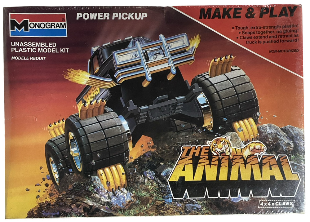 The Animal Power Pickup Monogram Vtg 1985 Model Kit NEW SEALED 4×4 X Claws #1503