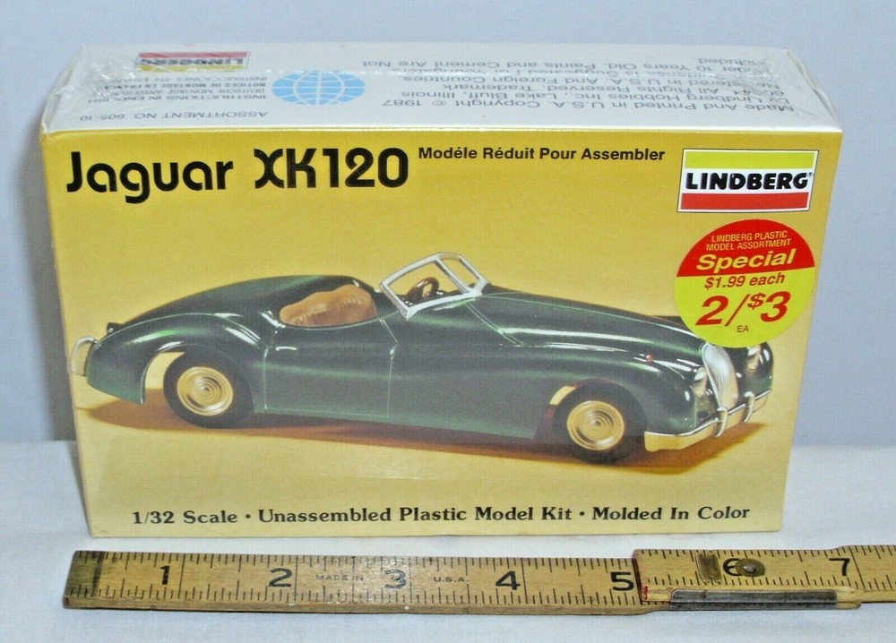 LINDBERG JAGUAR XK120 MODEL KIT SEALED 1/32 SCALE
