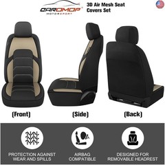 CAROMOP 3D Air Mesh Car Seat Covers 2 Front Seats,Breathable and Durable Seat