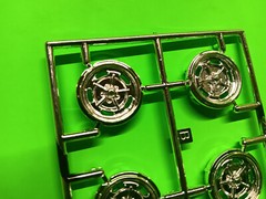 57 1957 Chevy Bel Air 1/25 Large Chrome Halibrand Sebring Rim Wheel Skinny Tires