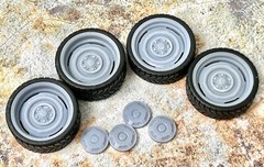 1/24 Scale: 24-Inch “Ford F100 Eluminator” Wheels And Tires; Resin
