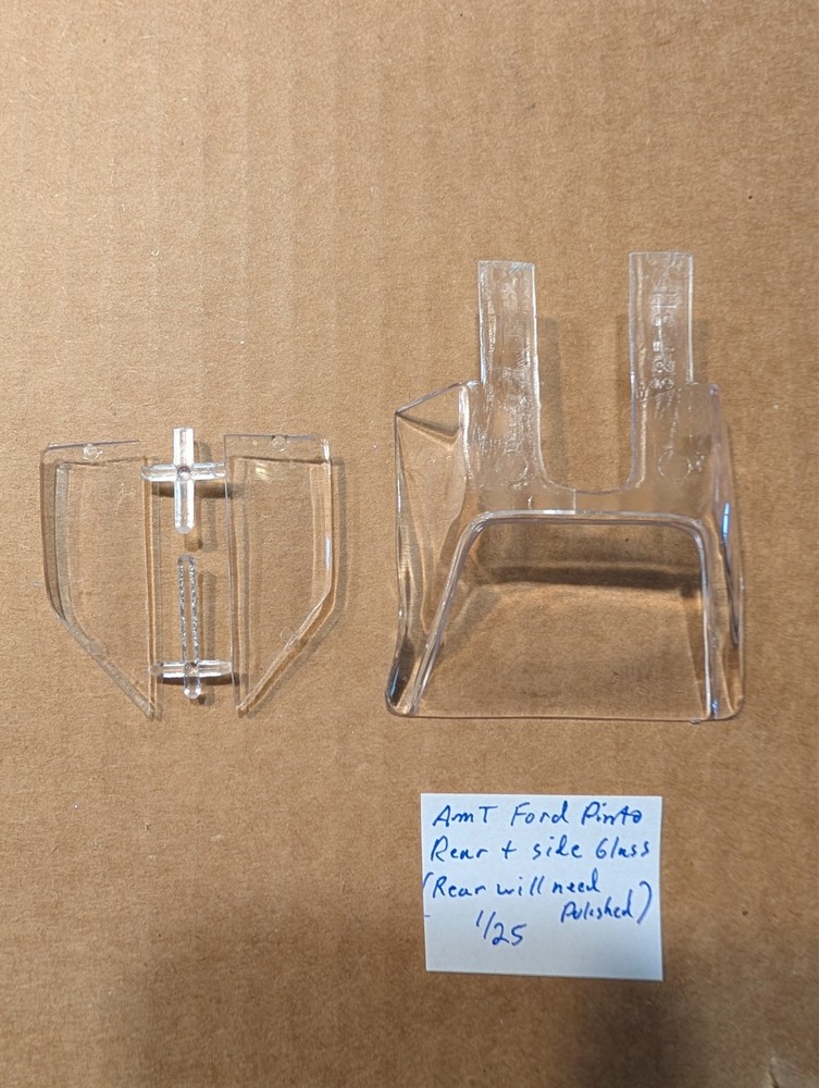 AMT FORD PINTO REAR GLASS AND SIDE GLASS NEW! 1/25 (REAR WILL NEED POLISHED)