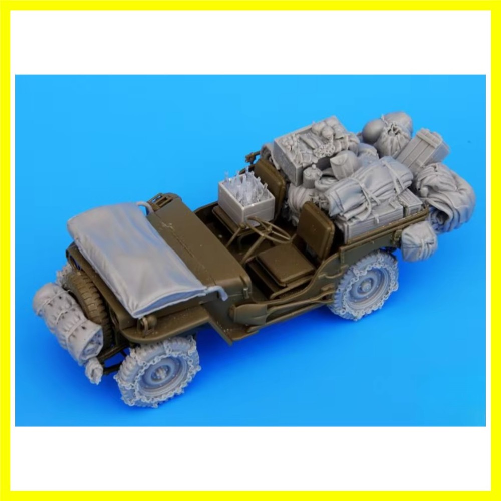 1/35 Scale Die-Cast Resin Model Assembled Kit US Jeep Accessories Set (No Car…