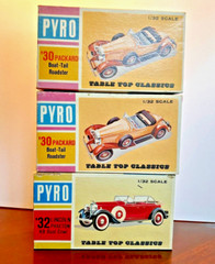 3 Pyro 1:32 Model Car Kits: 2x 1930 Packard Roadster & 1x 1932 Lincoln Phaeton