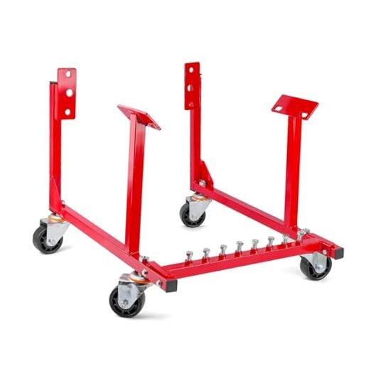 Rolling Engine Cradle Stand with Wheels, Steel Construction, Built in Hardware