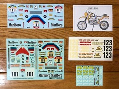TAMIYA 1/12 BMW R80 HONDA CR450R Etc, MOTORCYCLE DECAL SET MARLB0R0