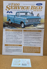 1967 Ford F-100 Pickup DECALS & INSTRUCTIONS 1:25 Moebius NEW Model Kit PARTS