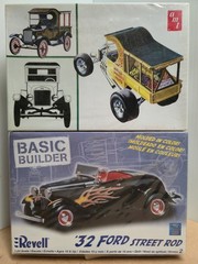 ’32 FORD ROADSTER (Revell open-bagged) ’25 FORD MODEL-T (amt•factorysealed) 1/25