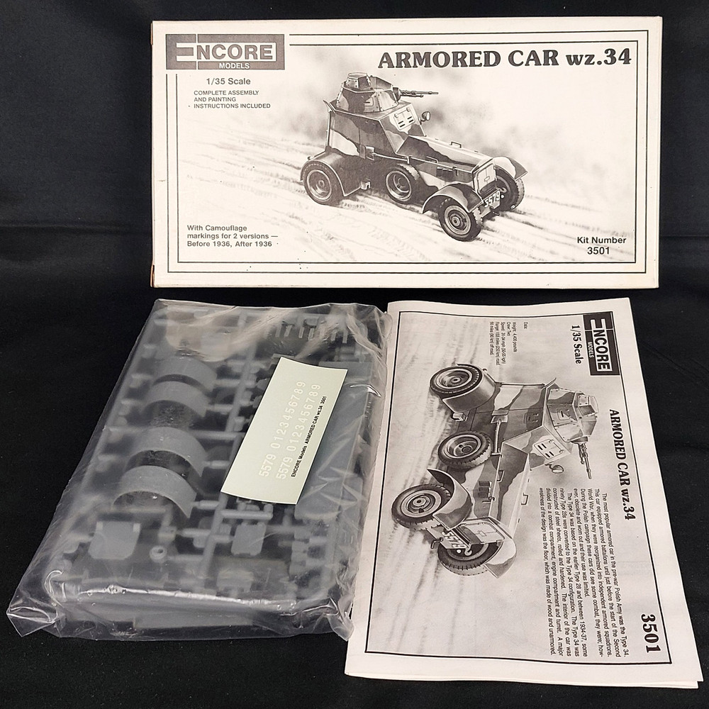 Encore Armored Car wz.34 1:35 Model Kit #3501 Open Box Sealed Parts Poland