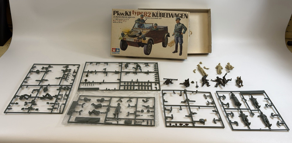 Vintage Tamiya Pkw.K1 Type 82 Kubelwagen 1/35 Model Kit 1971 Parts Lot