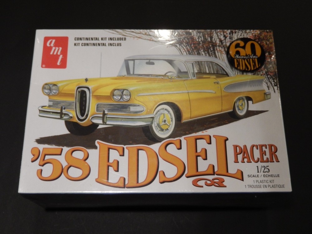 AMT ’58 EDSEL PACER w/CONTINENTAL KIT 1/25 SCALE MODEL KIT SEALED
