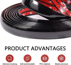 49Ft Glossy Black Car Side Moldings, Scratch-Proof Molding Trim for Car