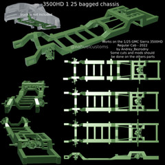 1:25-1:24 Scale Resin GMC Regular Cab Bagged Frame/ Frame Only