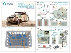 QD+35151 Quinta Studio 1:35 Kubelwagen Type 82 Interior 3D Decal for Meng VS-016