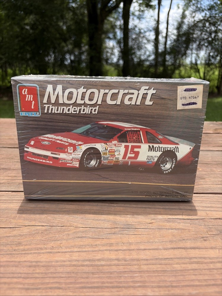 Sealed 1990 AMT ERTL MORGAN SHEPHERD MOTORCRAFT THUNDERBIRD #15 1/25 NASCAR KIT