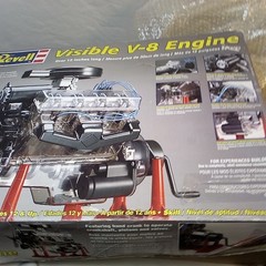 Revell Visible V8 Engine Model Kit 1:4 Scale Engine Vintage Partially Assembled
