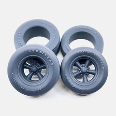 1/12 Resin 15 inch Torq Thrust D Wheels, Goodyear Polyglas Tires, and Brakes