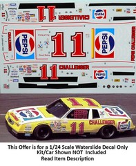 NASCAR DECAL #11 PEPSI CHALLENGER 1983 CHEVROLET MONTE CARLO WALTRIP 1/24