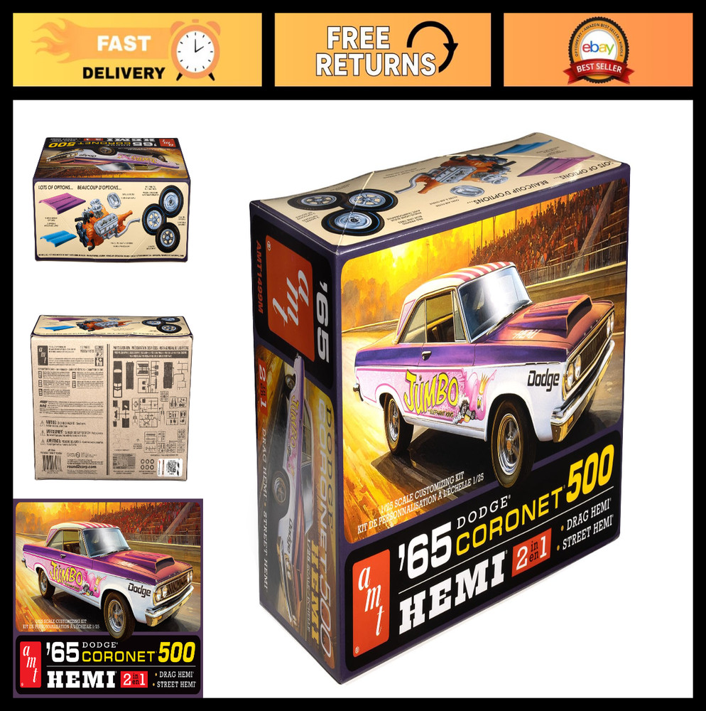 1965 Dodge Coronet 500 Hardtop HEMI Model Kit 1:25 Scale – Classic Car Build