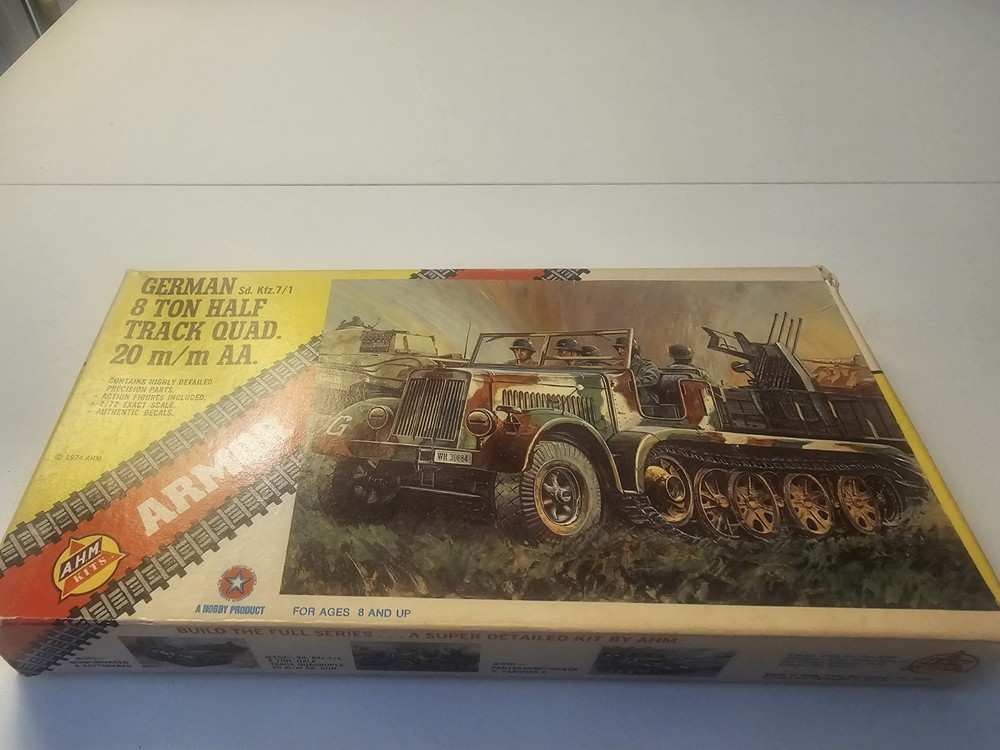 Ahm Armor 1:72 #552 German Sd. kfz.7/1 8 Ton Half Track Quad 20mm AA NIB 1974