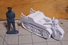 Kettenkrad German half-tracked gun tractor WW2 White 3d Printed 1/32 Scale