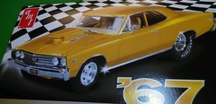 67 1967 Chevelle SS AMT 1/25 hood body glass chrome front rear bumper model car