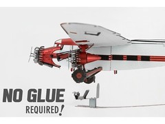 FORD TRIMOTOR AIRCRAFT WHITE & RED STEEL MODEL KIT BY METAL EARTH MMS467
